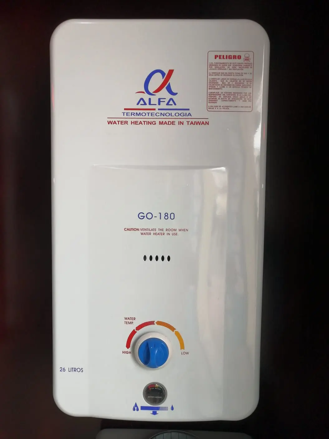 Venta de Calefón ALFA 26 Litros en Loja - Calefón original con garantía